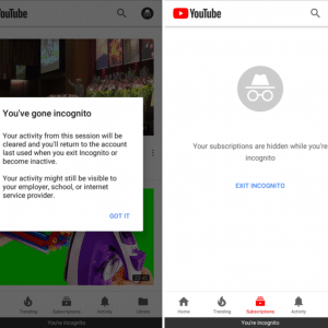 Youtubes new incognito mode for andriod